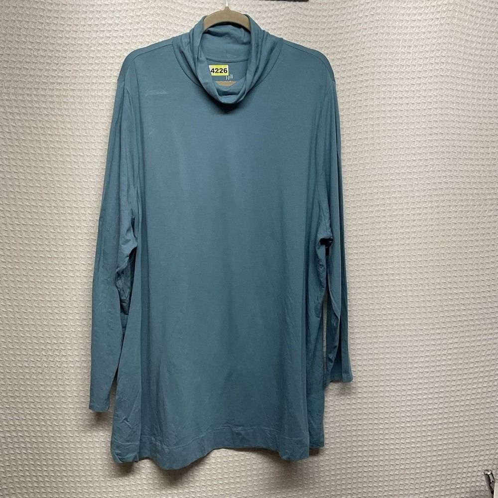 NEW J. Jill Luxe Supima Everyday Turtleneck Tunic Women's Plus 4X Teal Blue